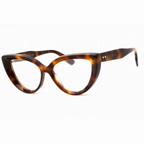 Gucci Women's Eyeglasses - Havana Acetate Full Rim Cat Eye Shape Frame | GG1530O 002