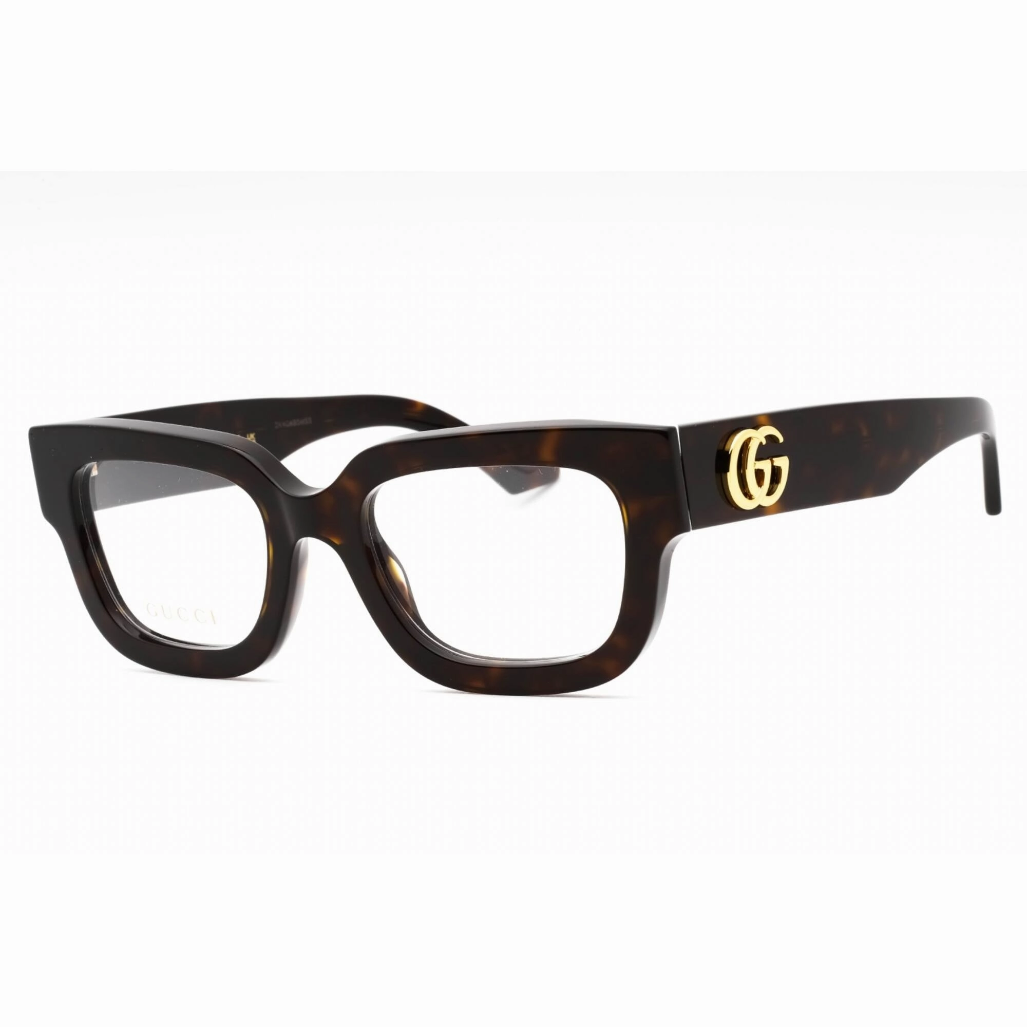 Gucci Women's Eyeglasses - Havana Acetate Full Rim Rectangular Frame | GG1548O 005