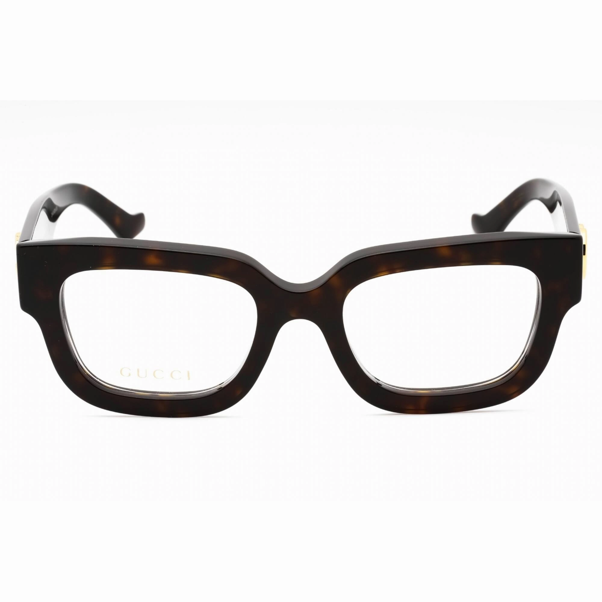 Gucci Women's Eyeglasses - Havana Acetate Full Rim Rectangular Frame | GG1548O 005