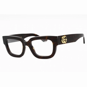 Gucci Women's Eyeglasses - Havana Acetate Full Rim Rectangular Frame | GG1548O 005