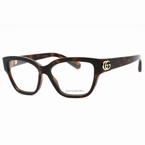 Gucci Women's Eyeglasses - Havana Full Rim Cat Eye Frame Clear Lens | GG1597O 002