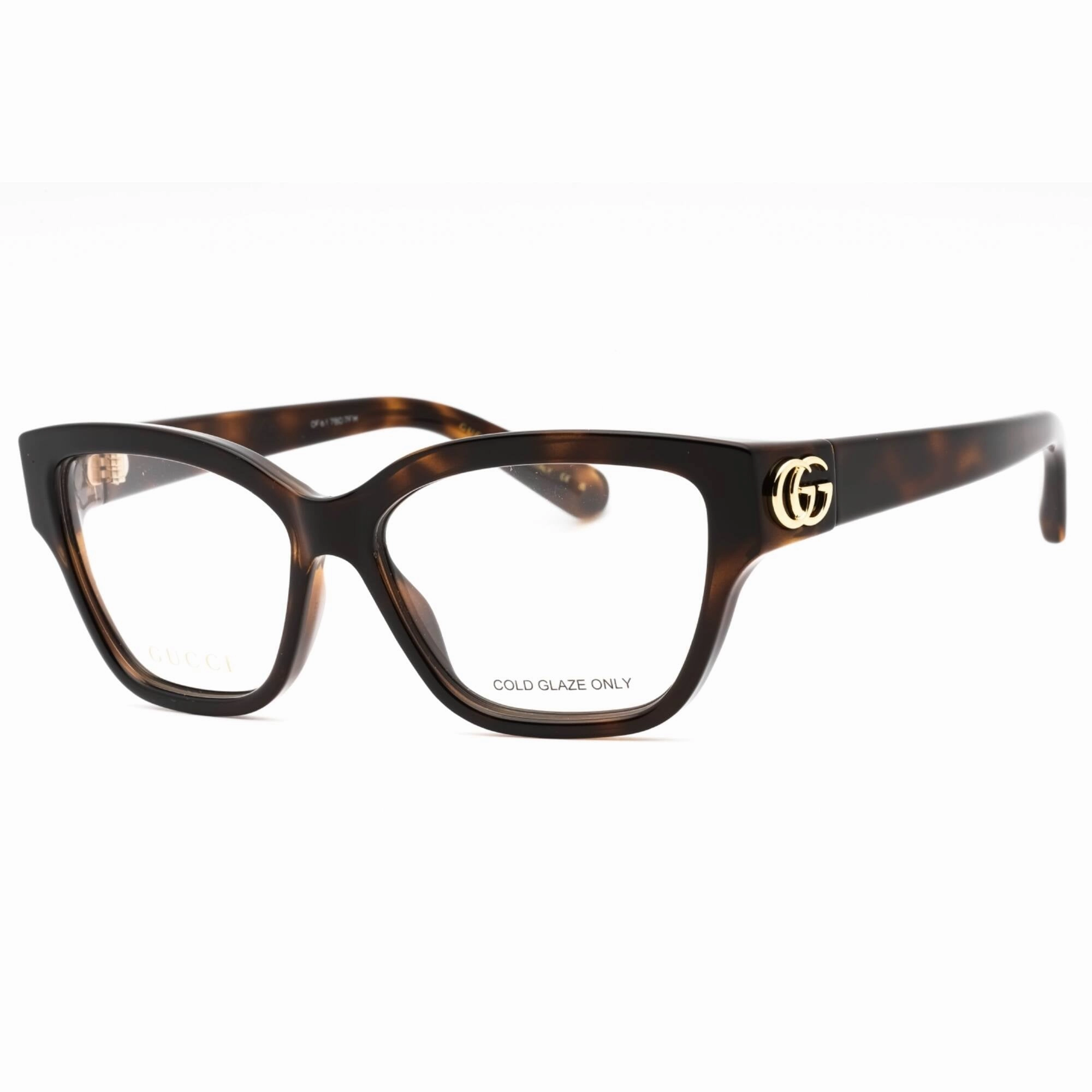 Gucci Women's Eyeglasses - Havana Full Rim Cat Eye Frame Clear Lens | GG1597O 002