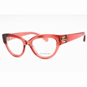 Gucci Women's Eyeglasses - Red Injected Propionate Full Rim Cat Eye | GG1598O 003