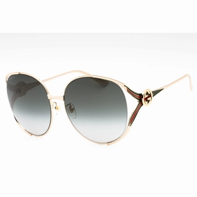 Gucci Women's Sunglasses - Gold Metal Full Rim Oversized Shape Frame | GG0225S 001