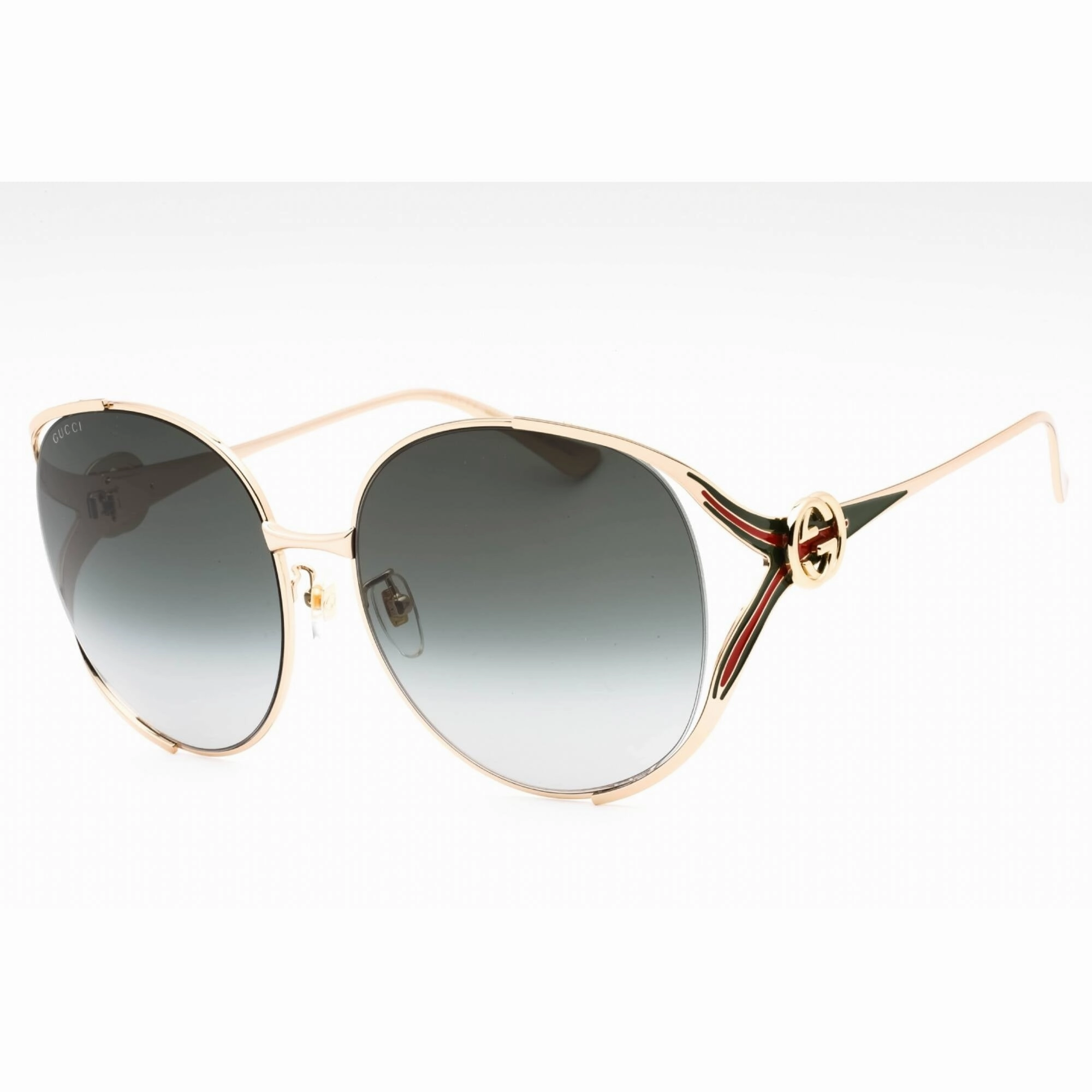 Gucci Women's Sunglasses - Gold Metal Full Rim Oversized Shape Frame | GG0225S 001