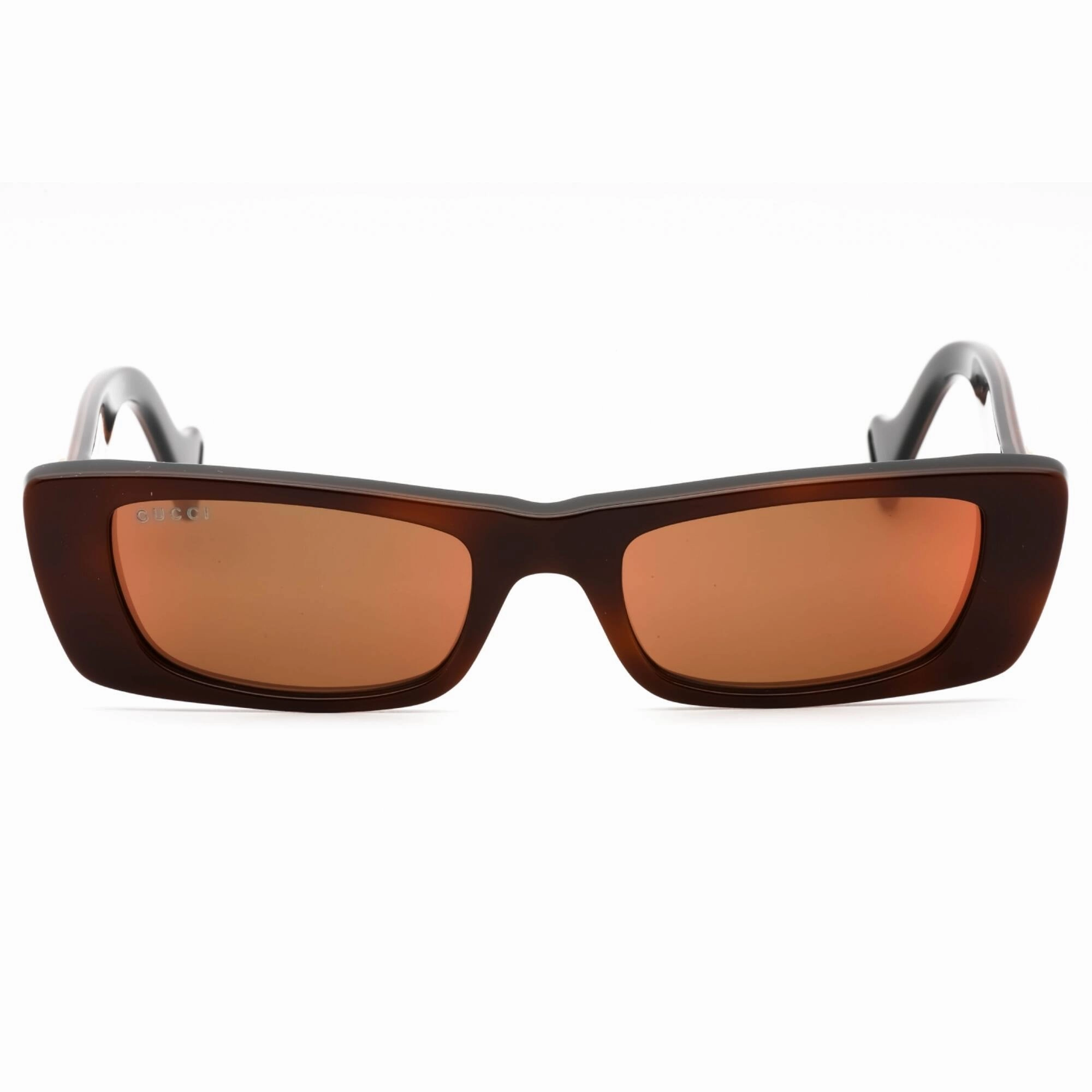 Gucci Women's Sunglasses - Havana Acetate Full Rim Rectangular Frame | GG0516S 015