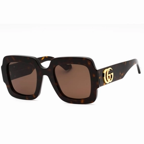 Gucci Women's Sunglasses - Havana Acetate Full Rim Square Shape Frame | GG1547S 002