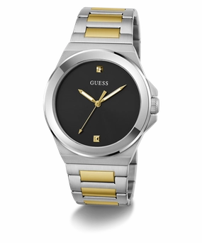 GUESS Mens 2-Tone Silver Tone Analog Watch