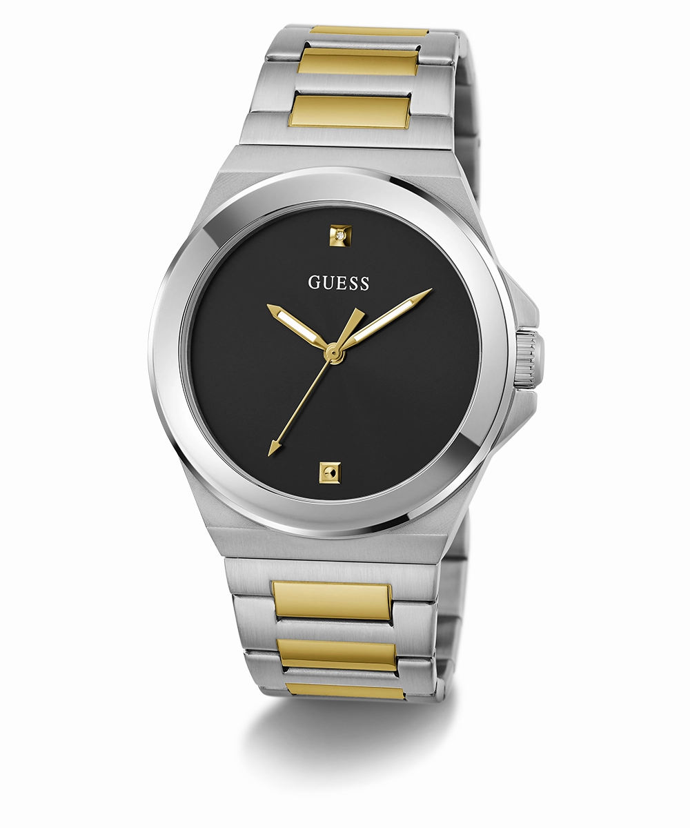 GUESS Mens 2-Tone Silver Tone Analog Watch