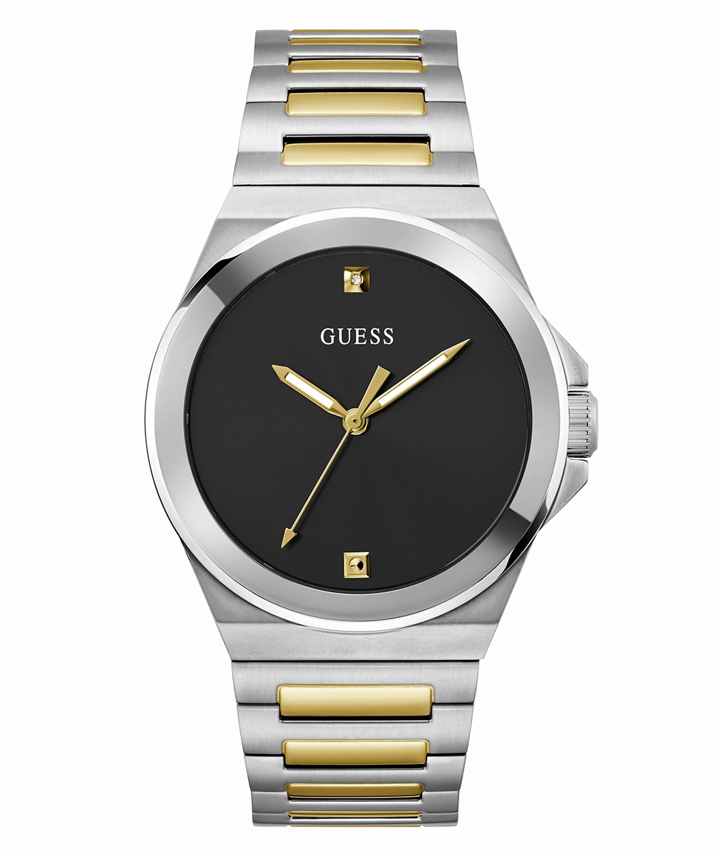 GUESS Mens 2-Tone Silver Tone Analog Watch