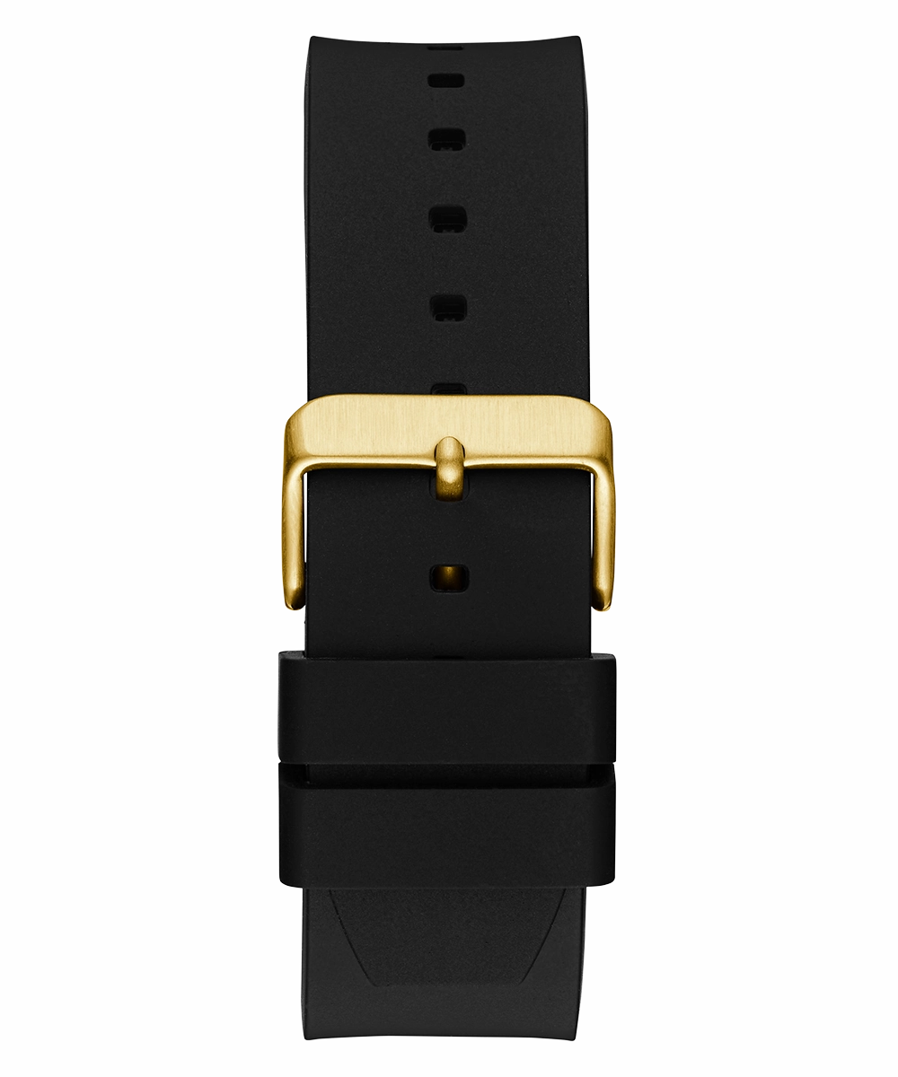GUESS Mens Black Gold Tone Analog Watch