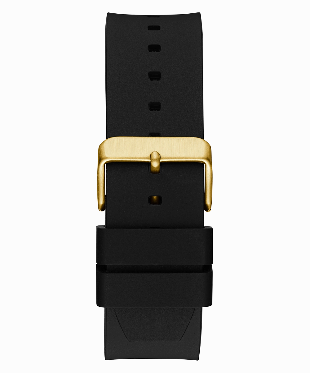 GUESS Mens Black Gold Tone Analog Watch