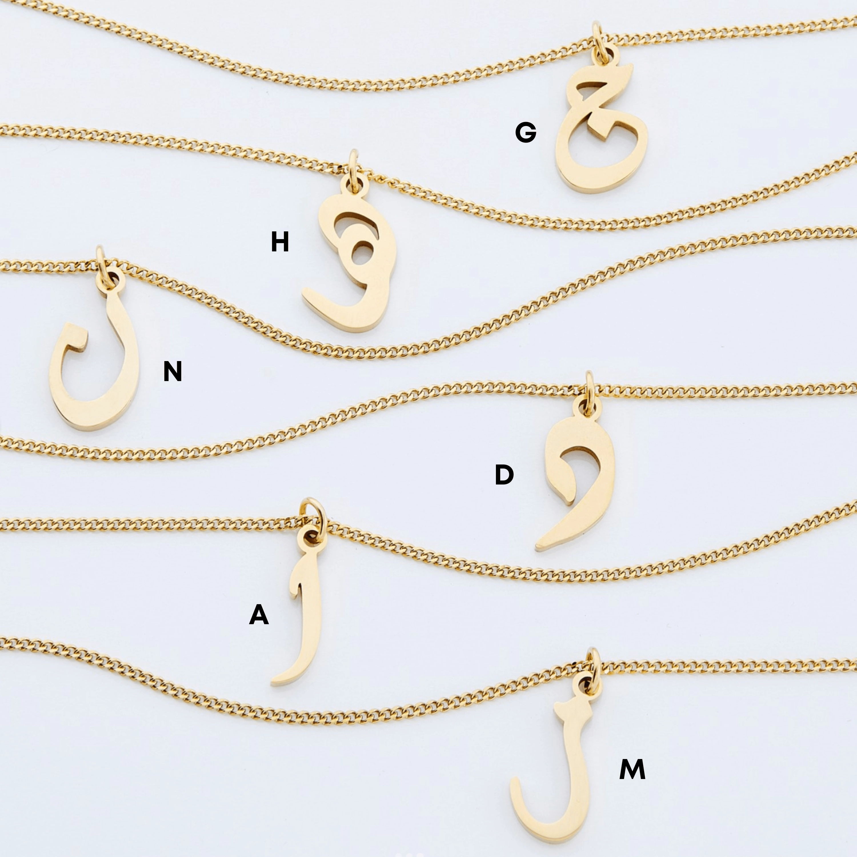 Hanging Arabic Letter Necklace | Women