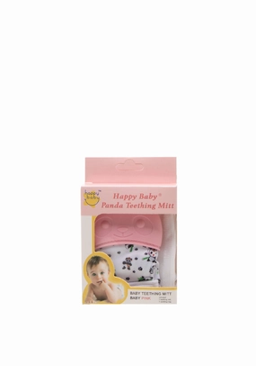 Happy Baby Panda Teething Mitt, Pink