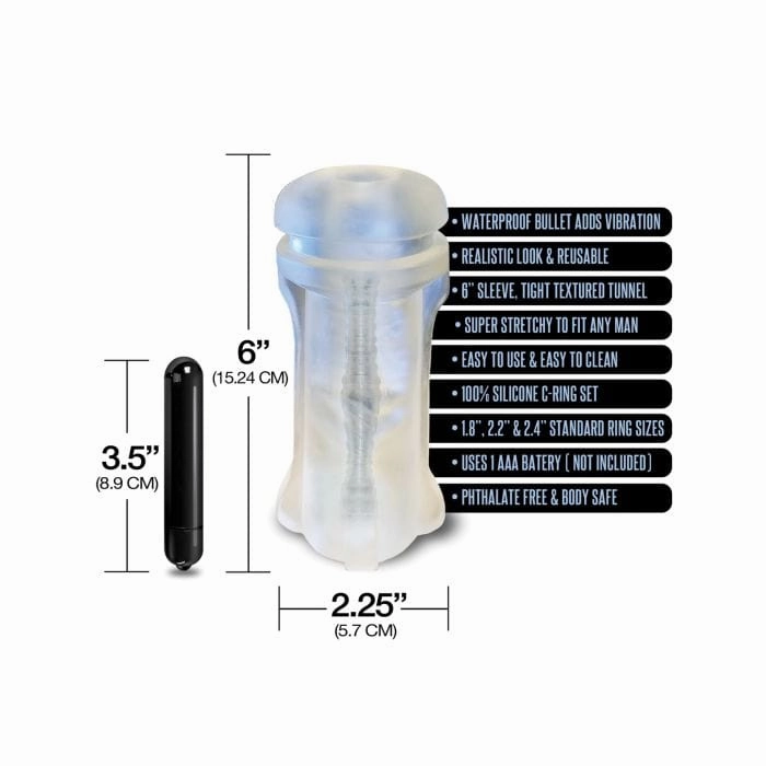 Happy Ending - MSTR B8 Hand Cuff Vibrating Stroker Masturbator Pack Kit of 5 (Clear)