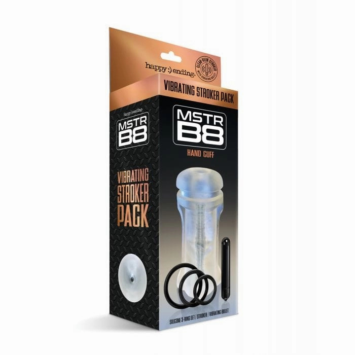 Happy Ending - MSTR B8 Hand Cuff Vibrating Stroker Masturbator Pack Kit of 5 (Clear)