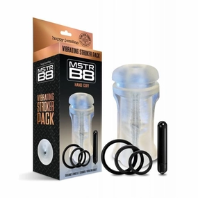 Happy Ending - MSTR B8 Hand Cuff Vibrating Stroker Masturbator Pack Kit of 5 (Clear)