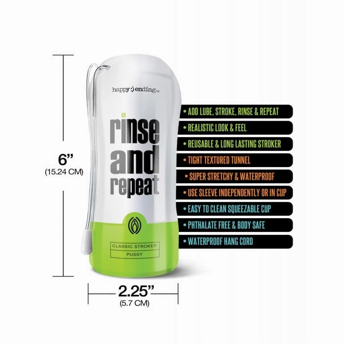 Happy Ending - Rinse and Repeat Classic Stroker Cup Masturbator Pussy (White)