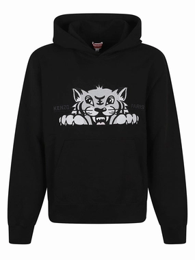 Happy Tiger Embroidered Classic Hoodie