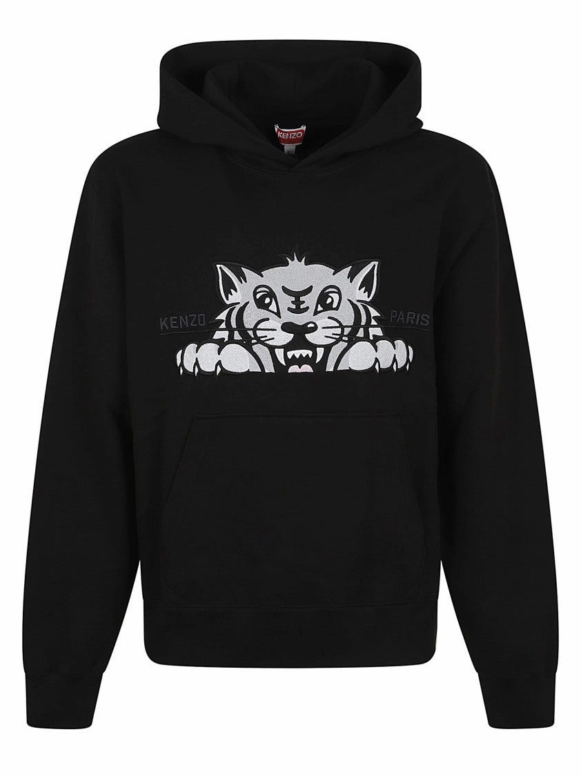 Happy Tiger Embroidered Classic Hoodie