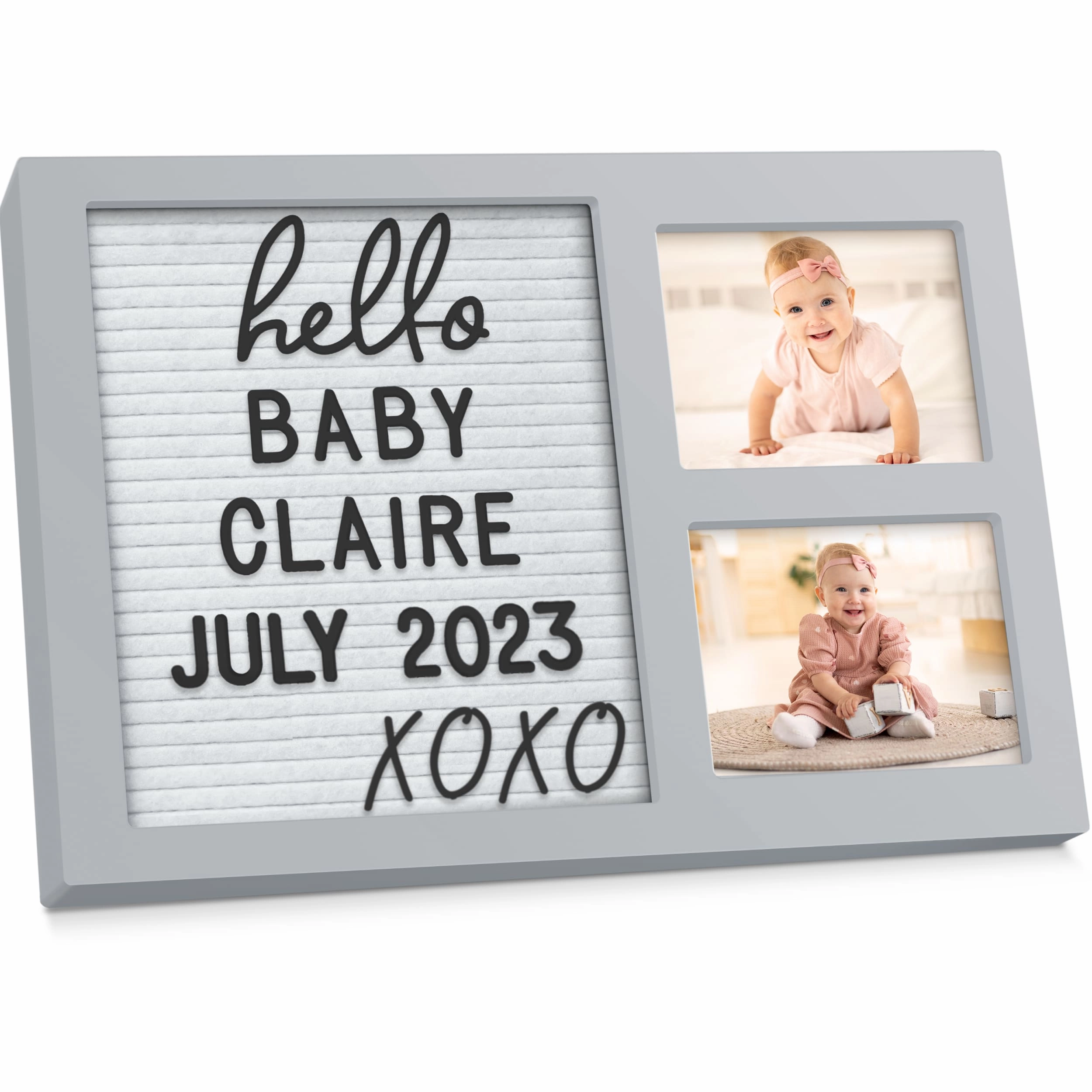 Heartfelt Picture Frame with Felt Letterboard (Cloud Gray)