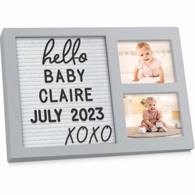 Heartfelt Picture Frame with Felt Letterboard (Cloud Gray)