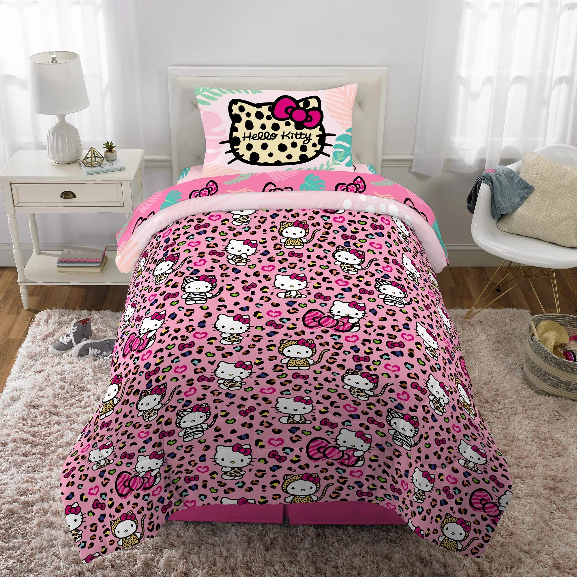 Hello Kitty 6A4617 Kids Bed In A Bag Comforter & Sheets, Twin Pink
