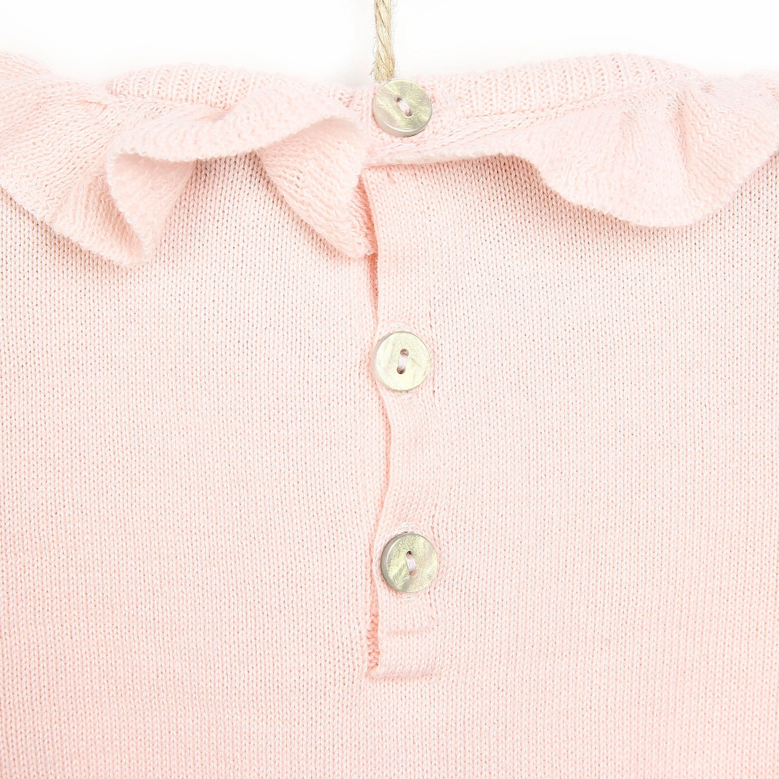 HelloBaby Newborn Knit Ruffled Jumpsuit - Salmon