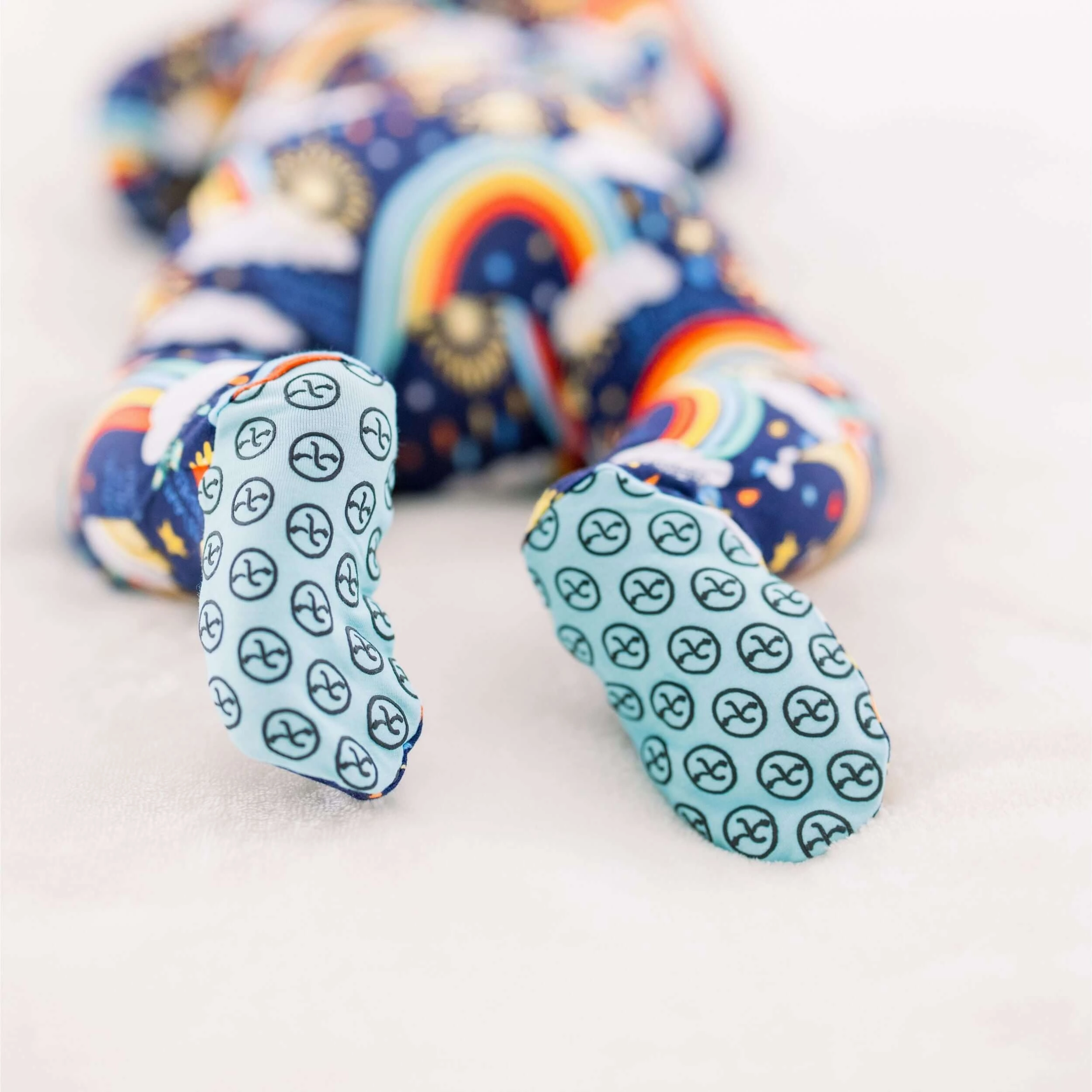 Here Comes the Sunshine (Blue) | Bamboo Footie Onesie Sleeper