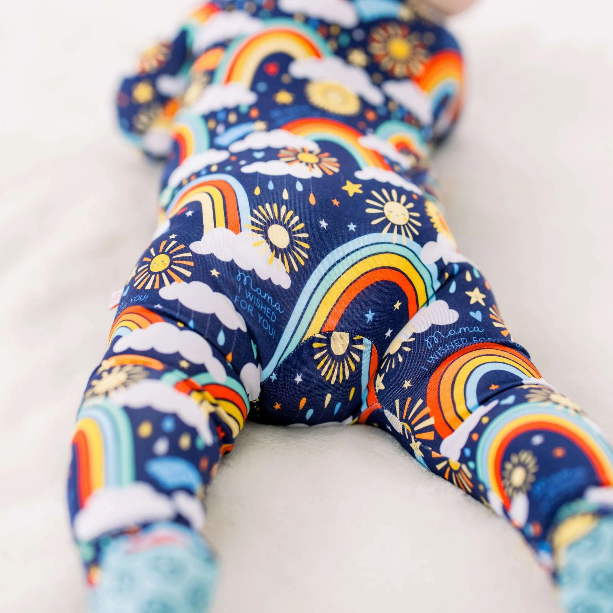Here Comes the Sunshine (Blue) | Bamboo Footie Onesie Sleeper