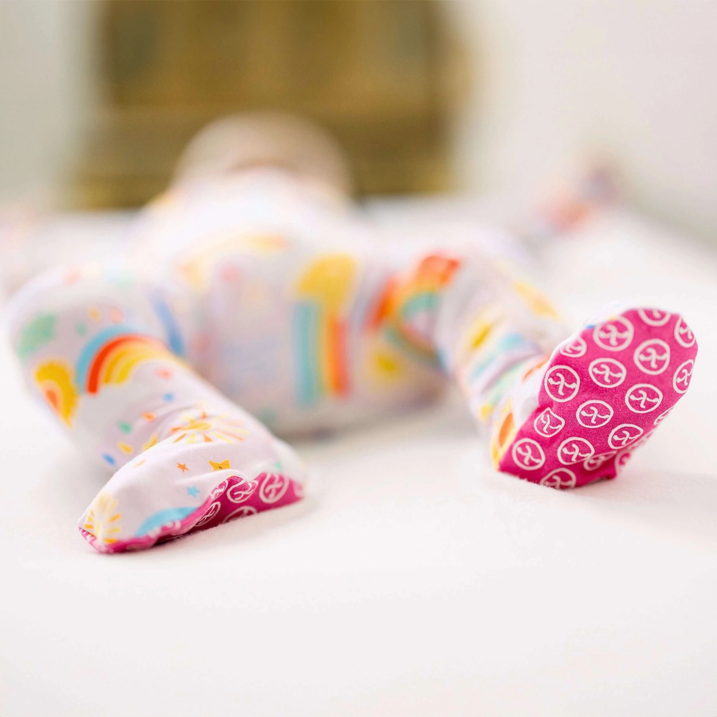 Here Comes the Sunshine (Pink) | Bamboo Footie Onesie Sleeper
