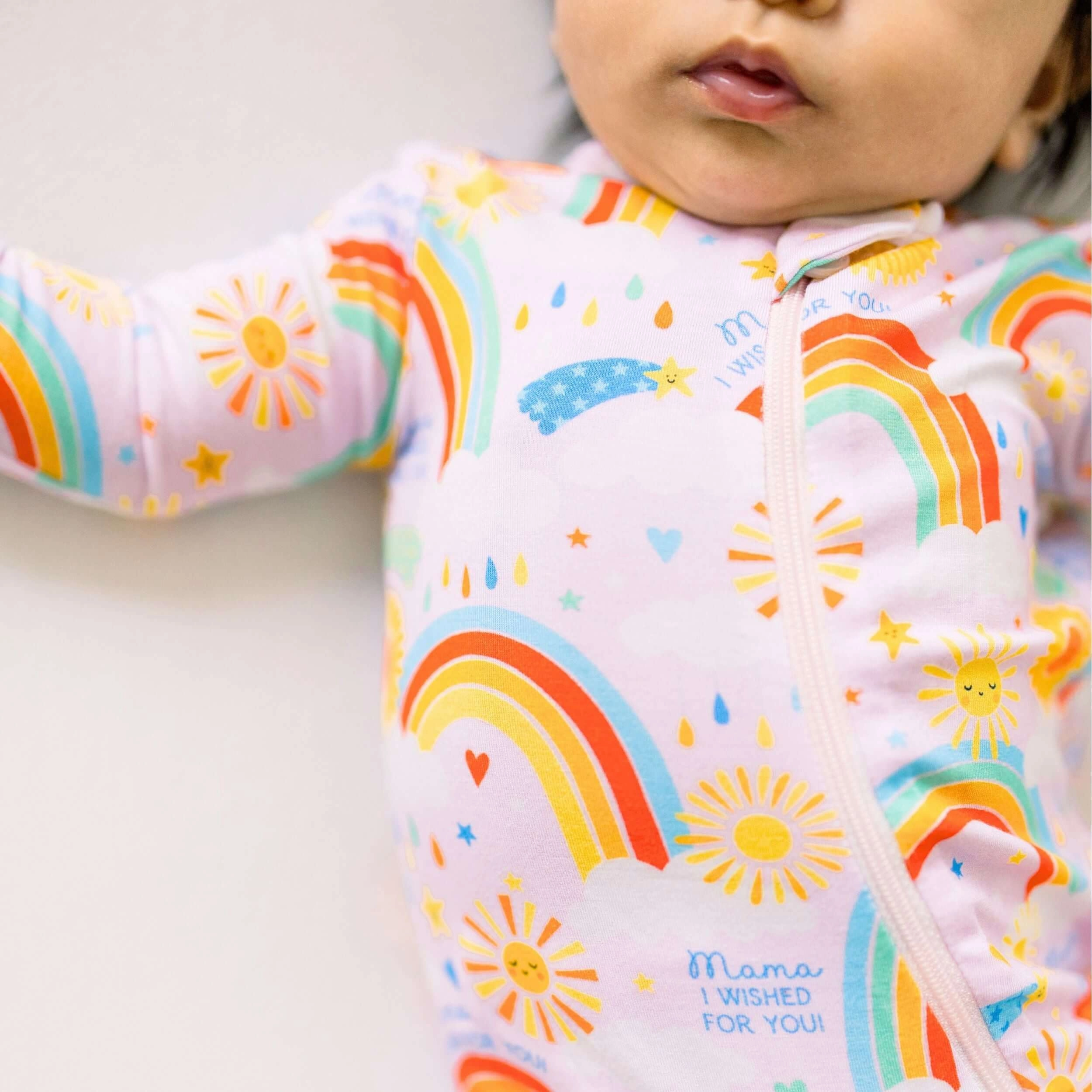 Here Comes the Sunshine (Pink) | Bamboo Footie Onesie Sleeper