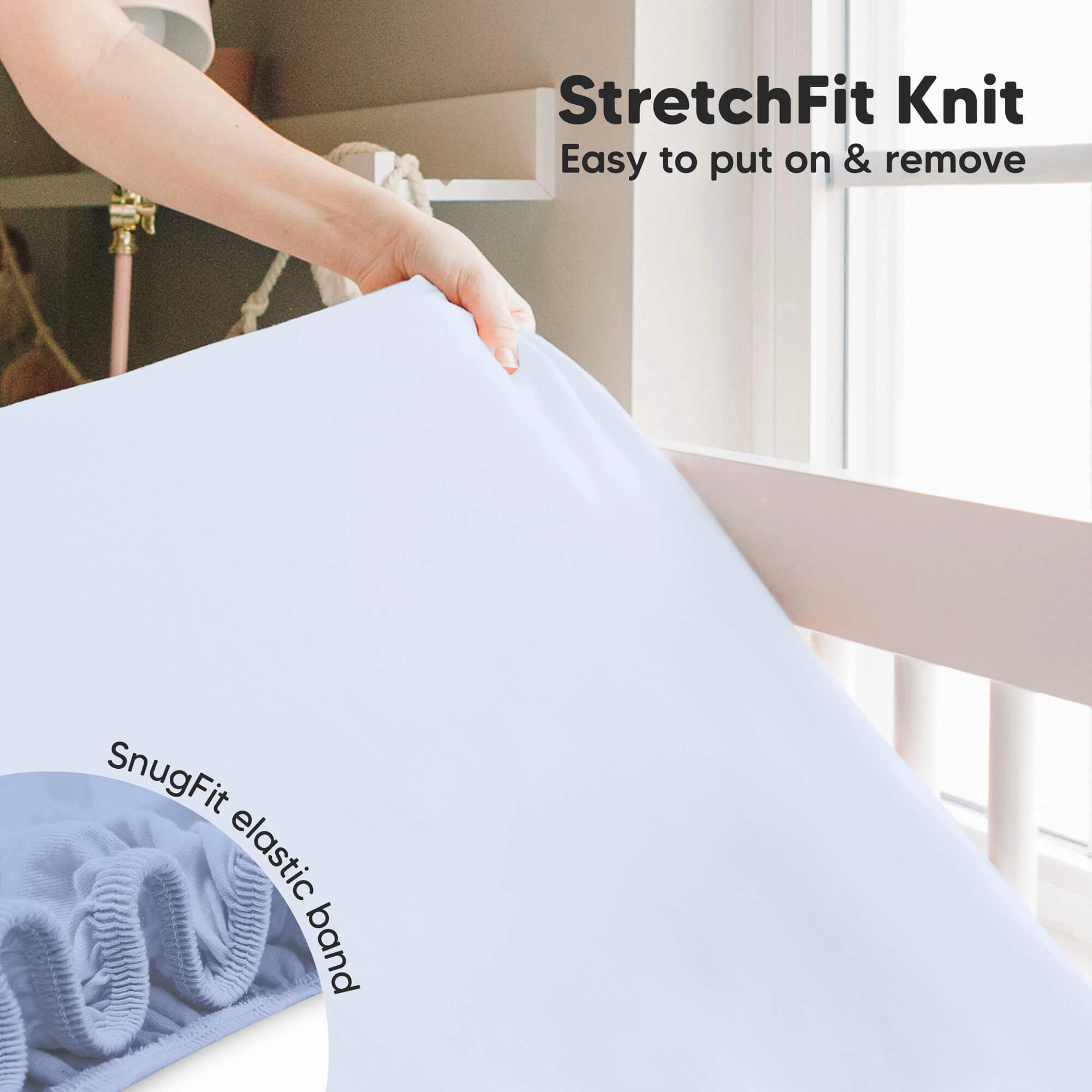 Isla Fitted Crib Sheets (Blue Flax)
