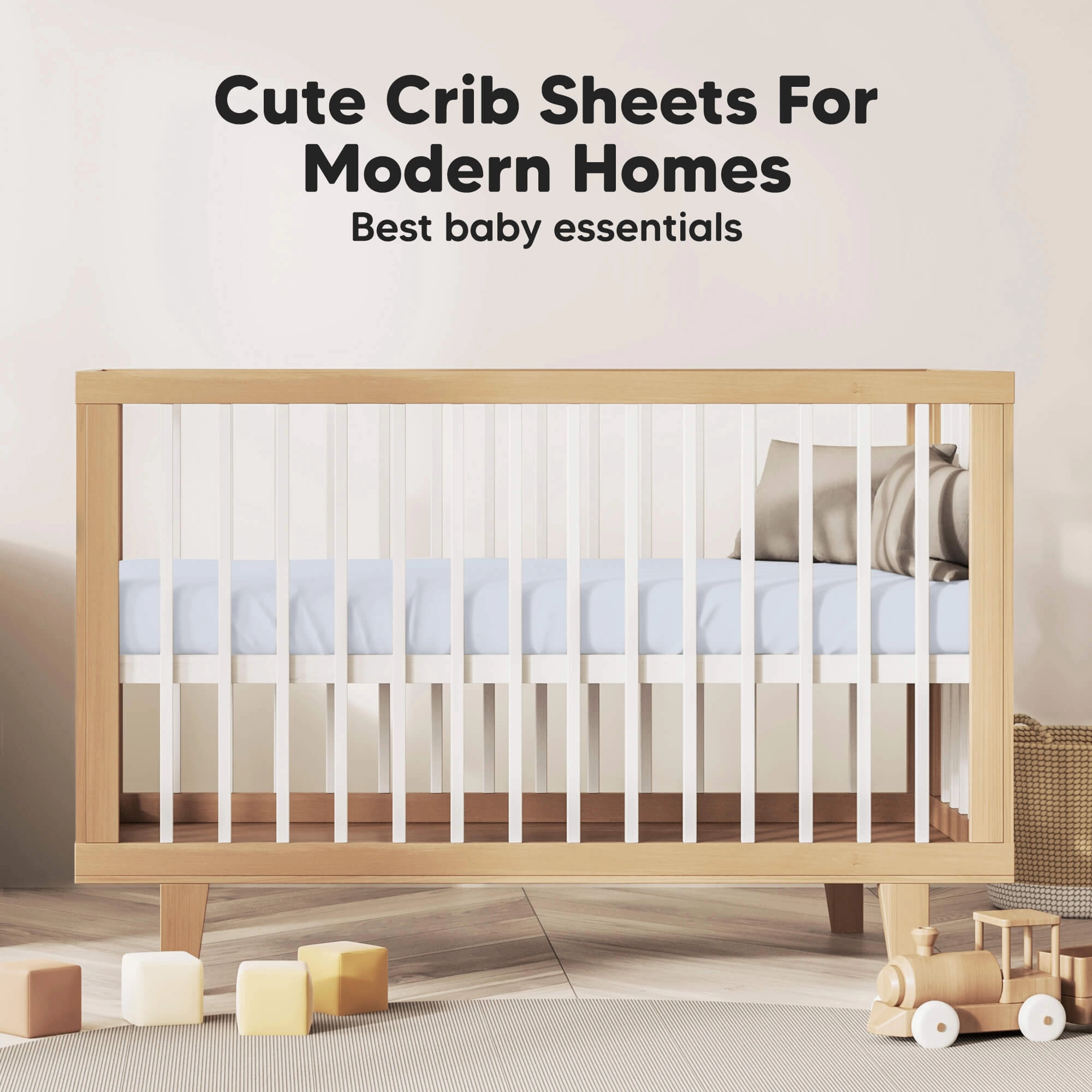 Isla Fitted Crib Sheets (Blue Flax)