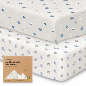 Isla Fitted Mini Crib Sheets (Cosmo)
