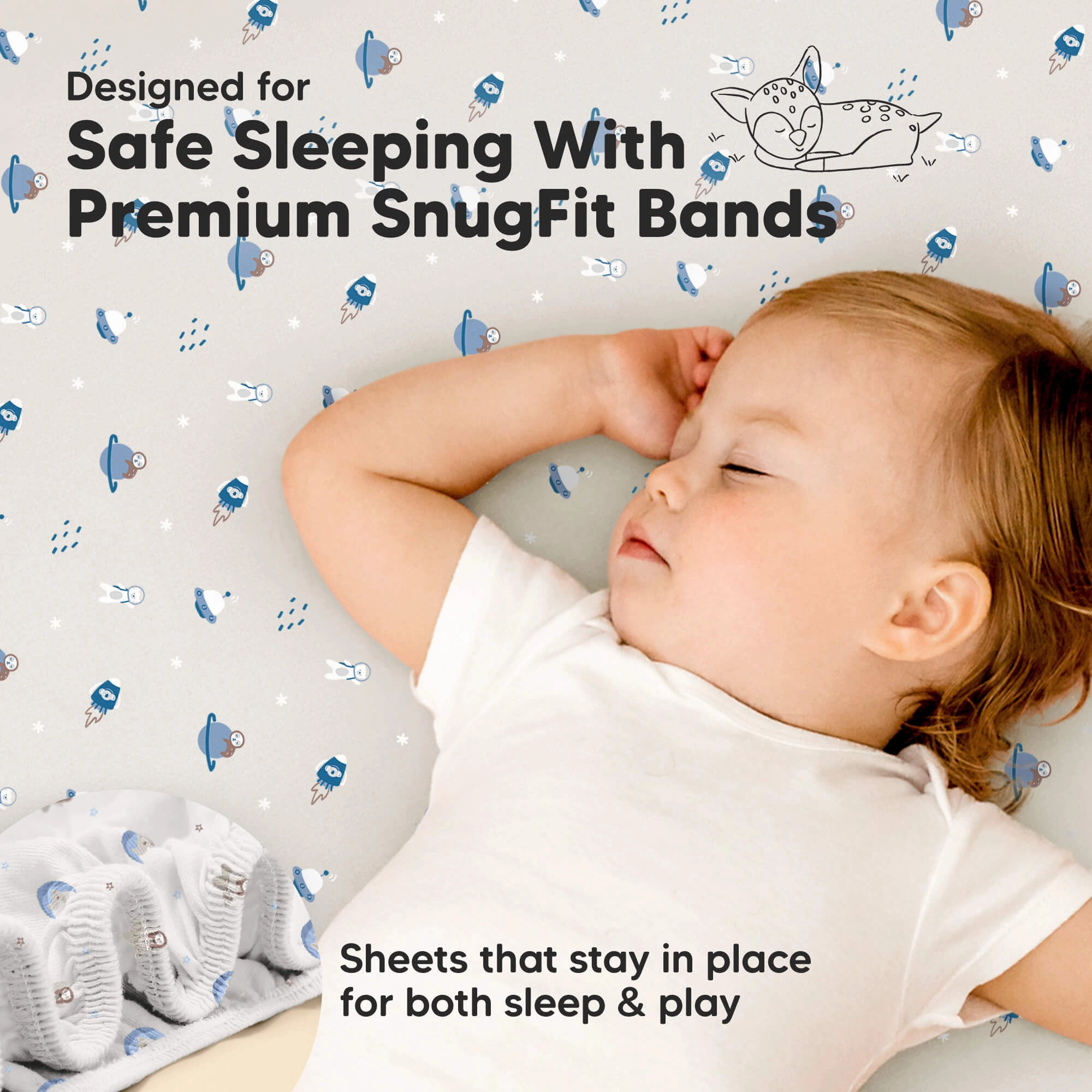Isla Fitted Mini Crib Sheets (Cosmo)