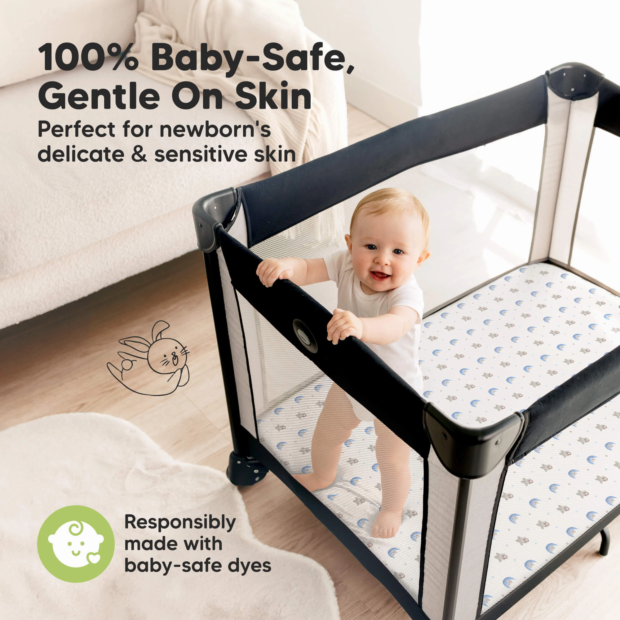 Isla Fitted Mini Crib Sheets (Cosmo)