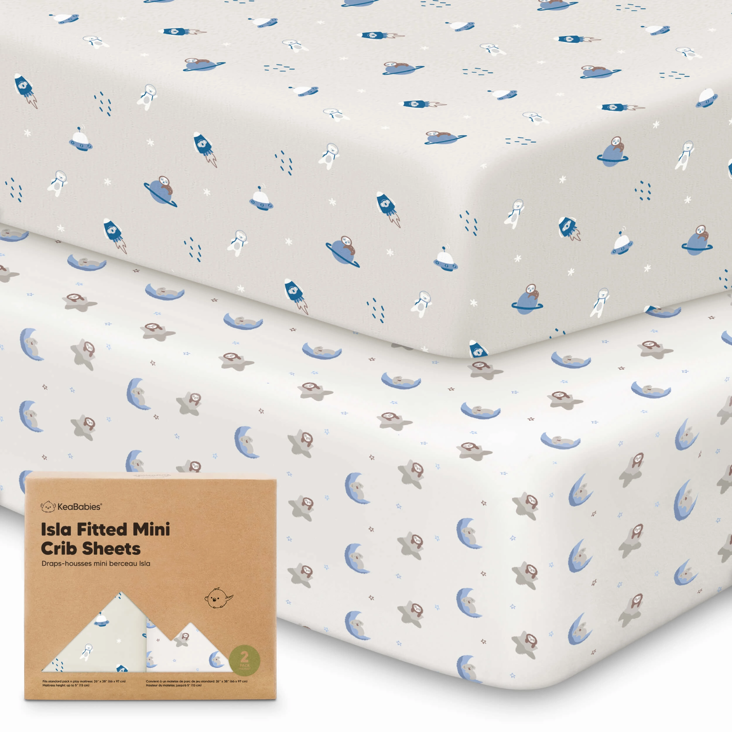 Isla Fitted Mini Crib Sheets (Cosmo)