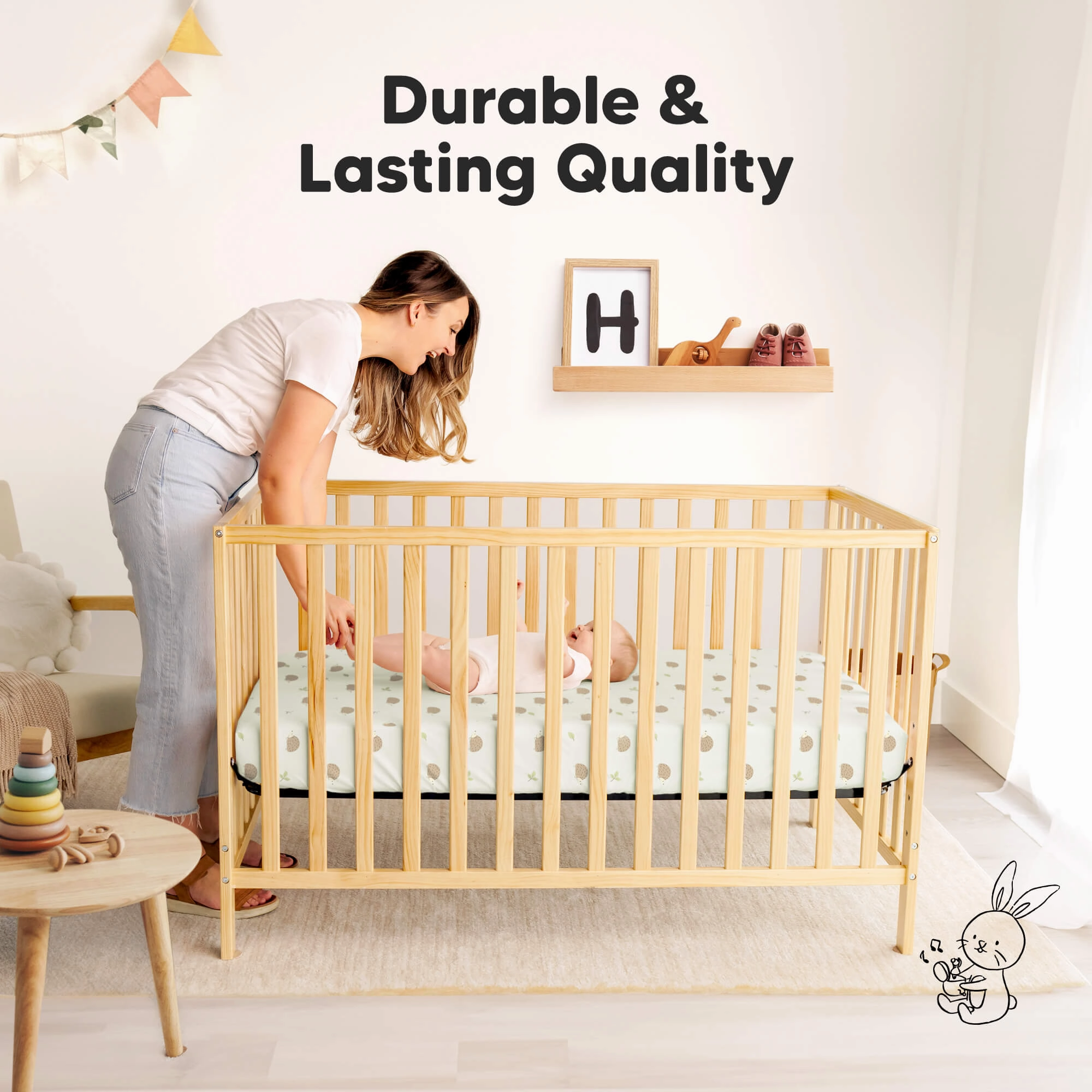 Isla Fitted Mini Crib Sheets (Nibbles/Bruce)