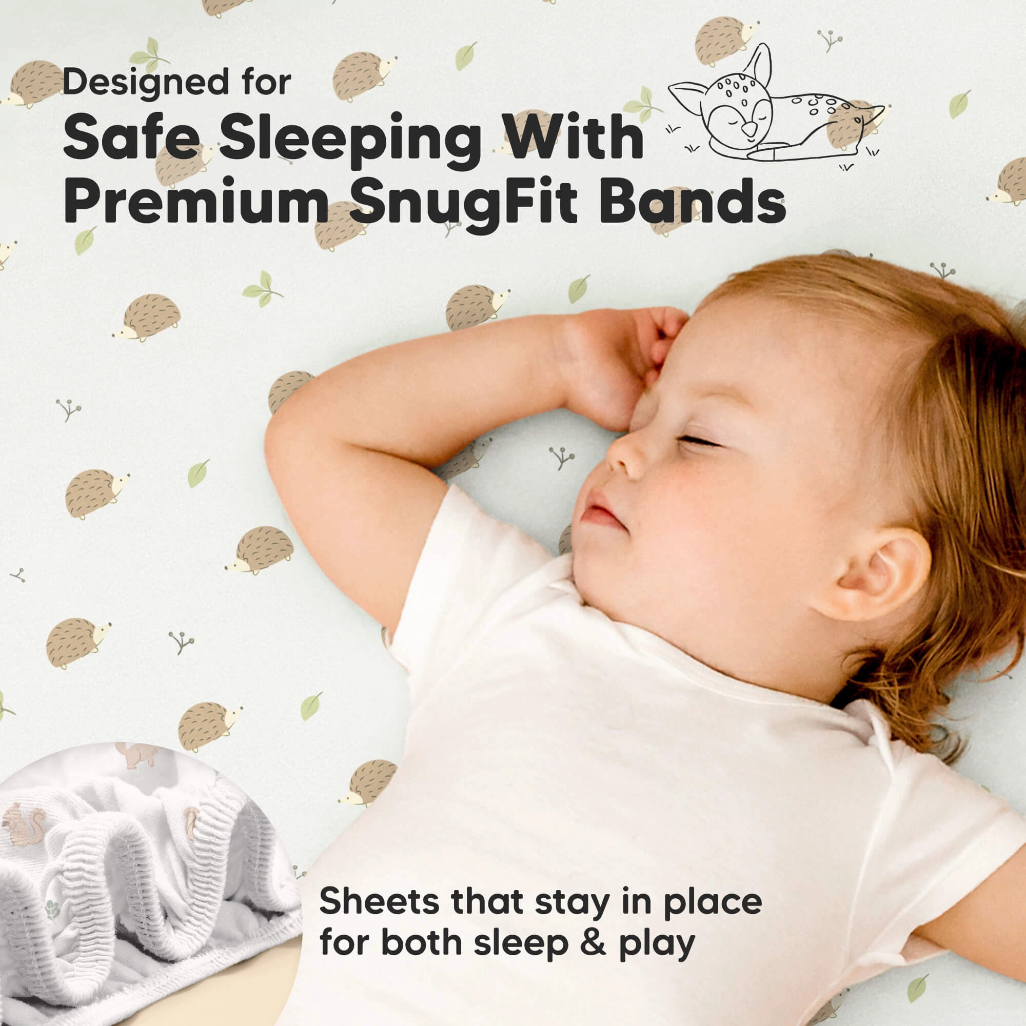 Isla Fitted Mini Crib Sheets (Nibbles/Bruce)