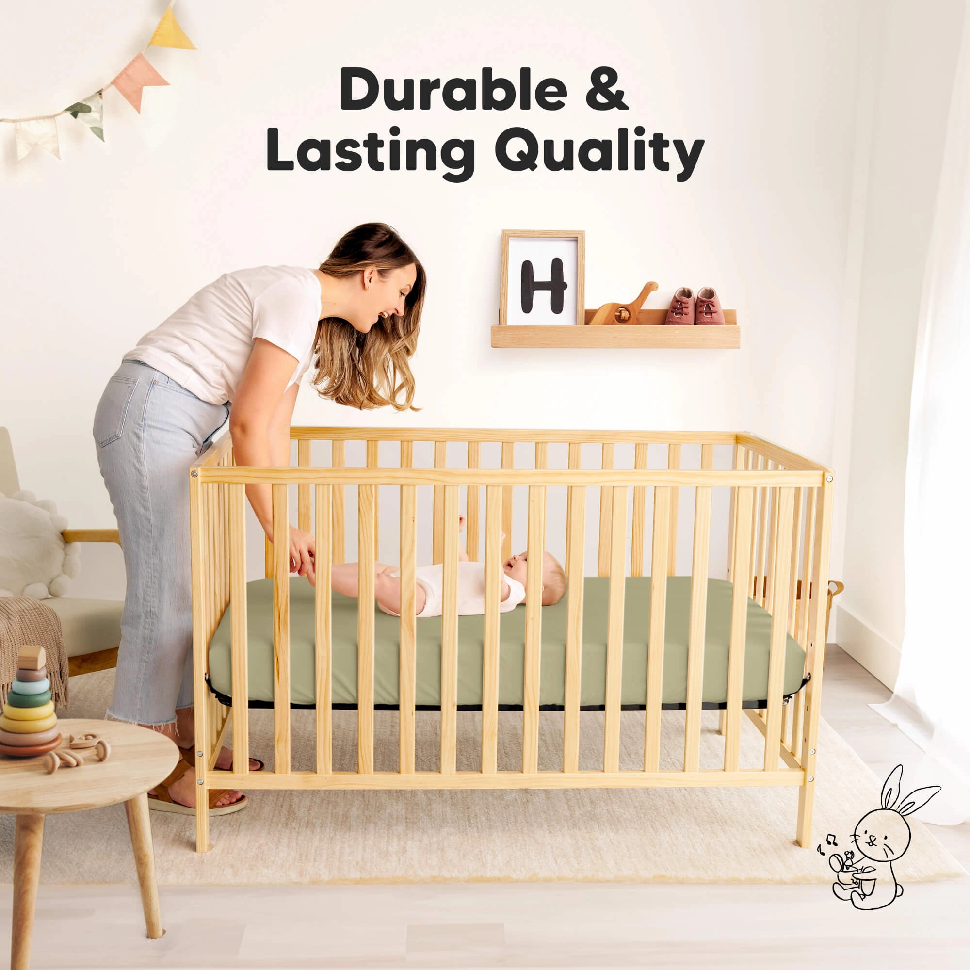 Isla Fitted Mini Crib Sheets (Oregano)
