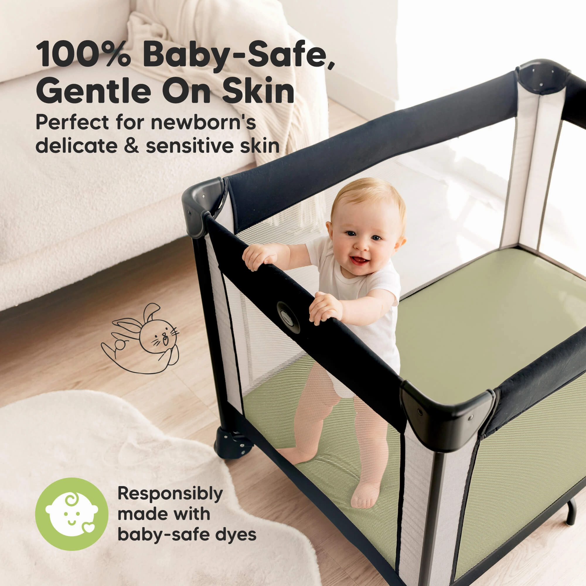 Isla Fitted Mini Crib Sheets (Oregano)