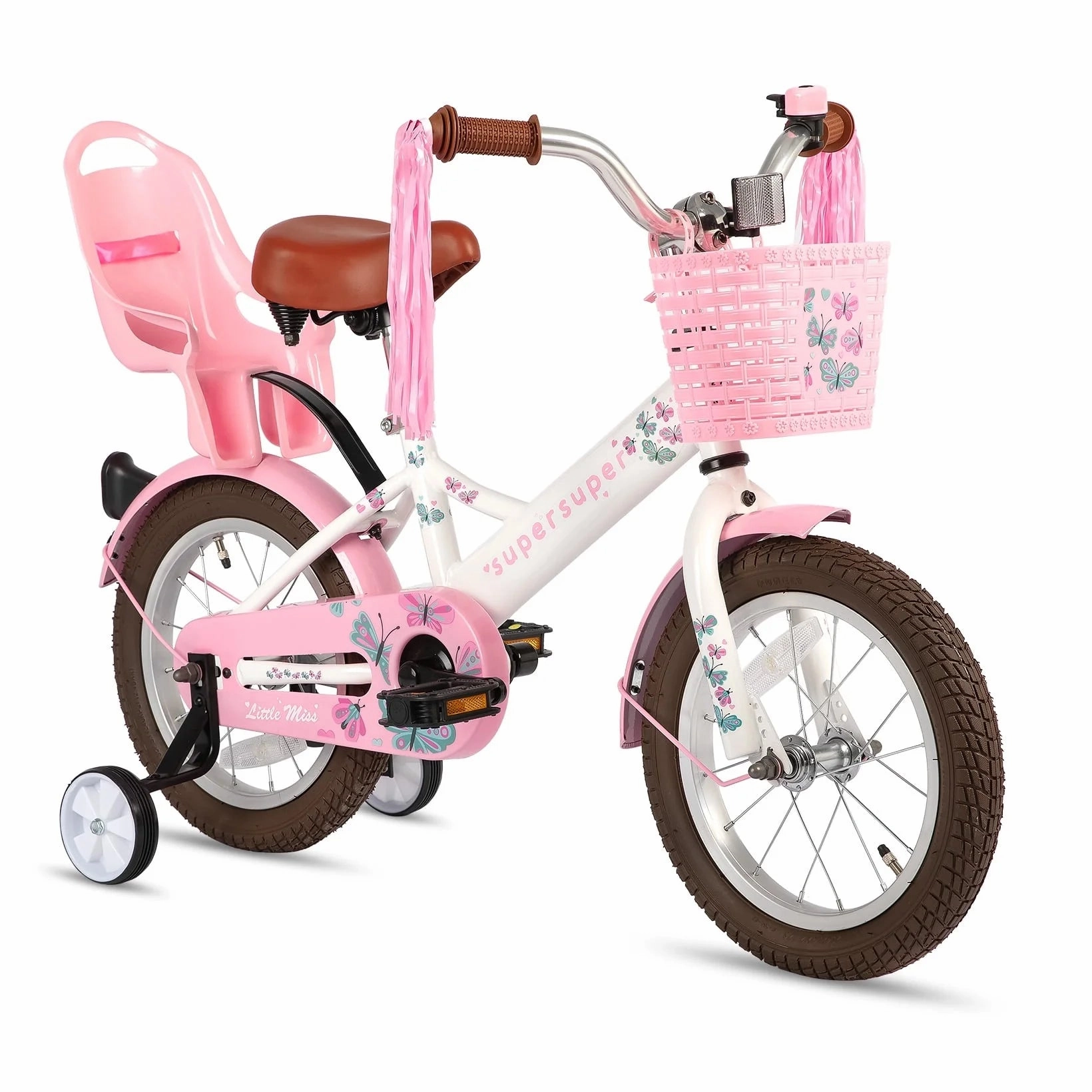 JOYSTAR Little Miss Kids 16 inch Girls Bike, White