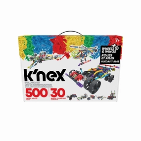K'NEX 80208 Wings & Wheels Building Set - 500 Piece STEM Learning Kit for Kids - 30 Model Building