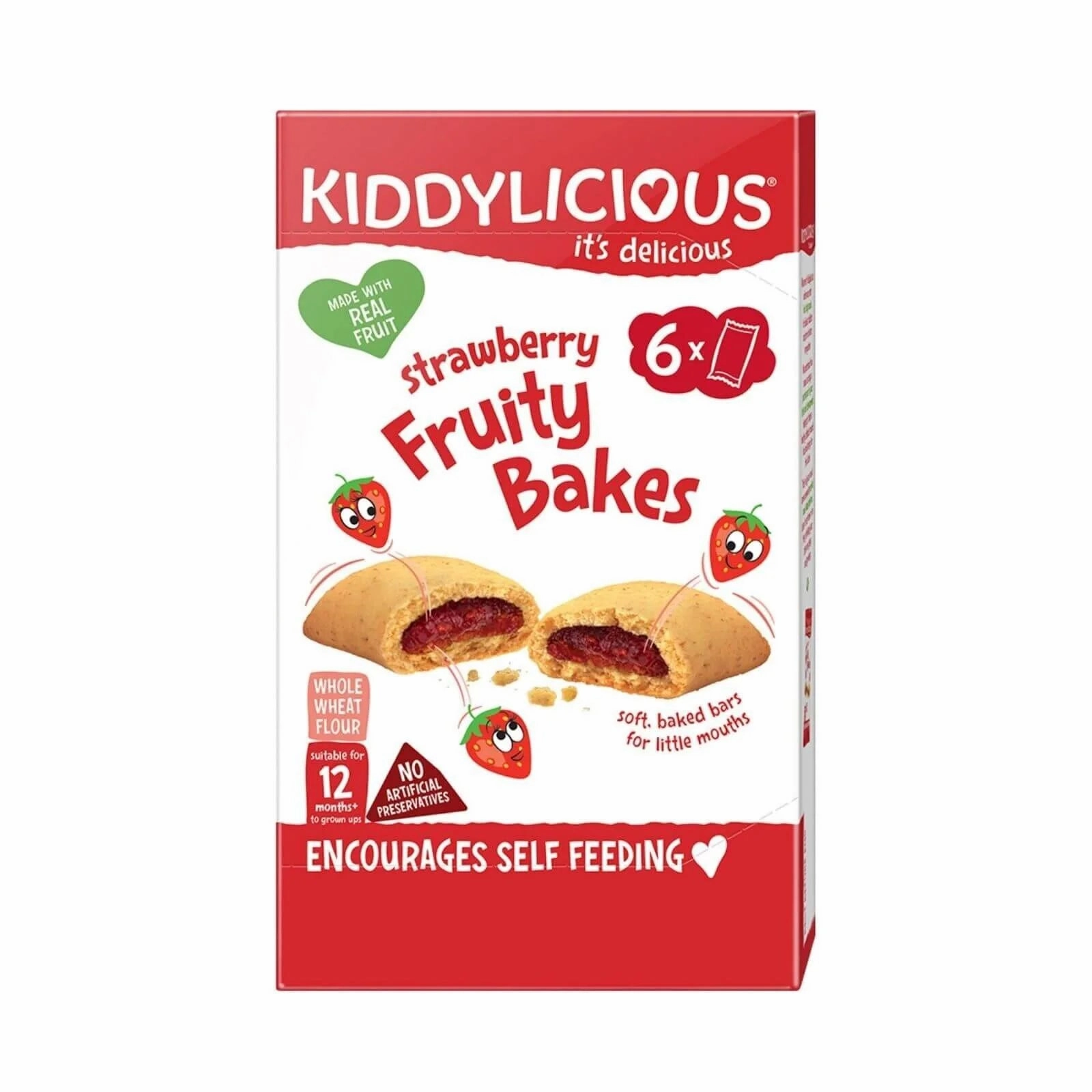 Kiddylicious Strawberry Fruity Bakes 12  months 132g (6x22g)