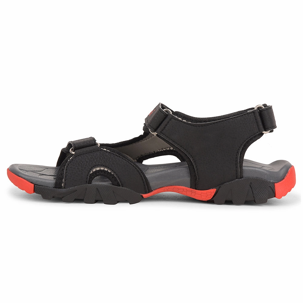 Leap7x Black Sporty Casual Sandal For Men ALBANIA-2 By Liberty