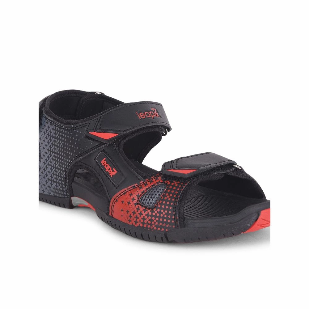 Leap7x Black Sporty Casual Sandal For Men MONACO By Liberty