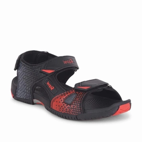 Leap7x Black Sporty Casual Sandal For Men MONACO By Liberty