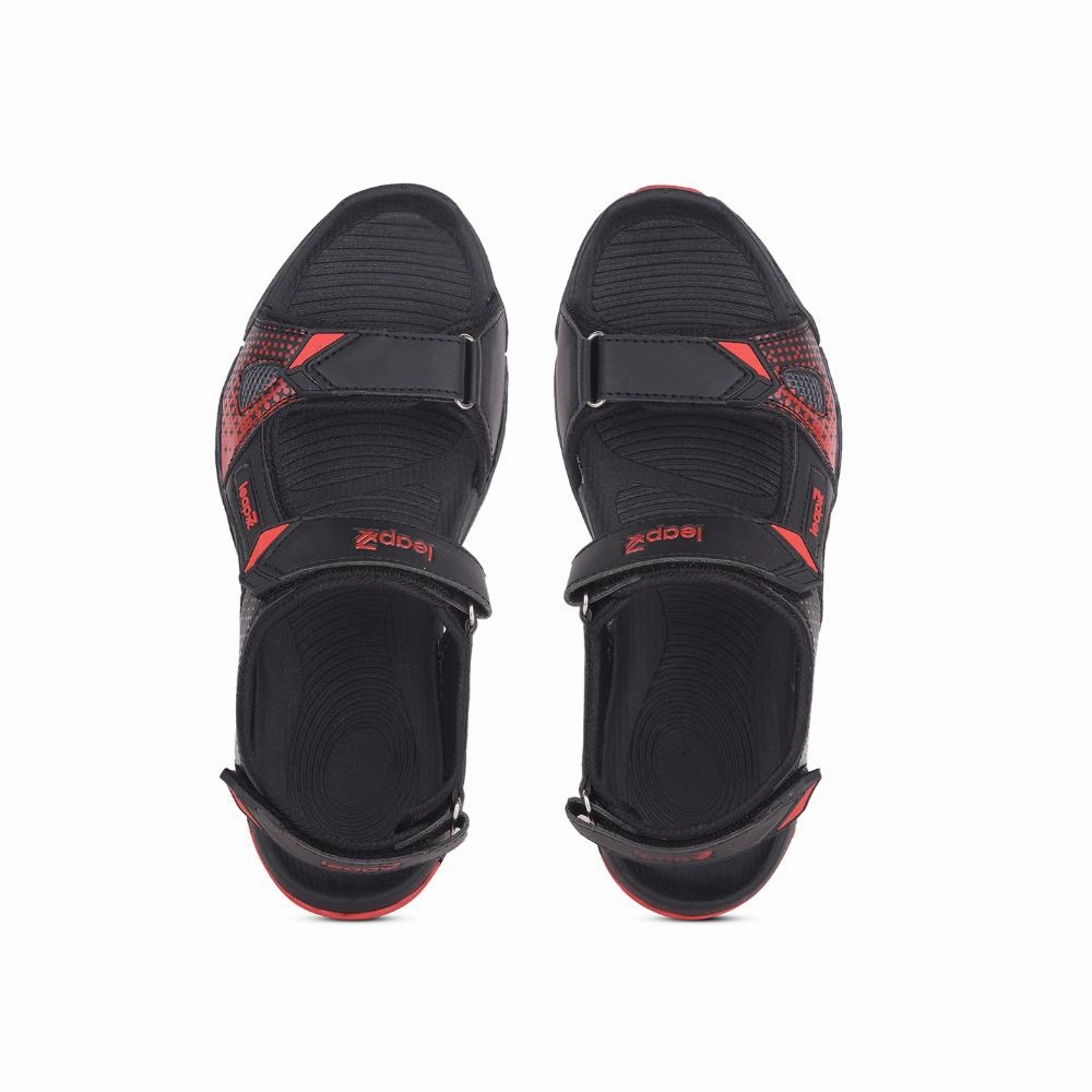 Leap7x Black Sporty Casual Sandal For Men MONACO By Liberty