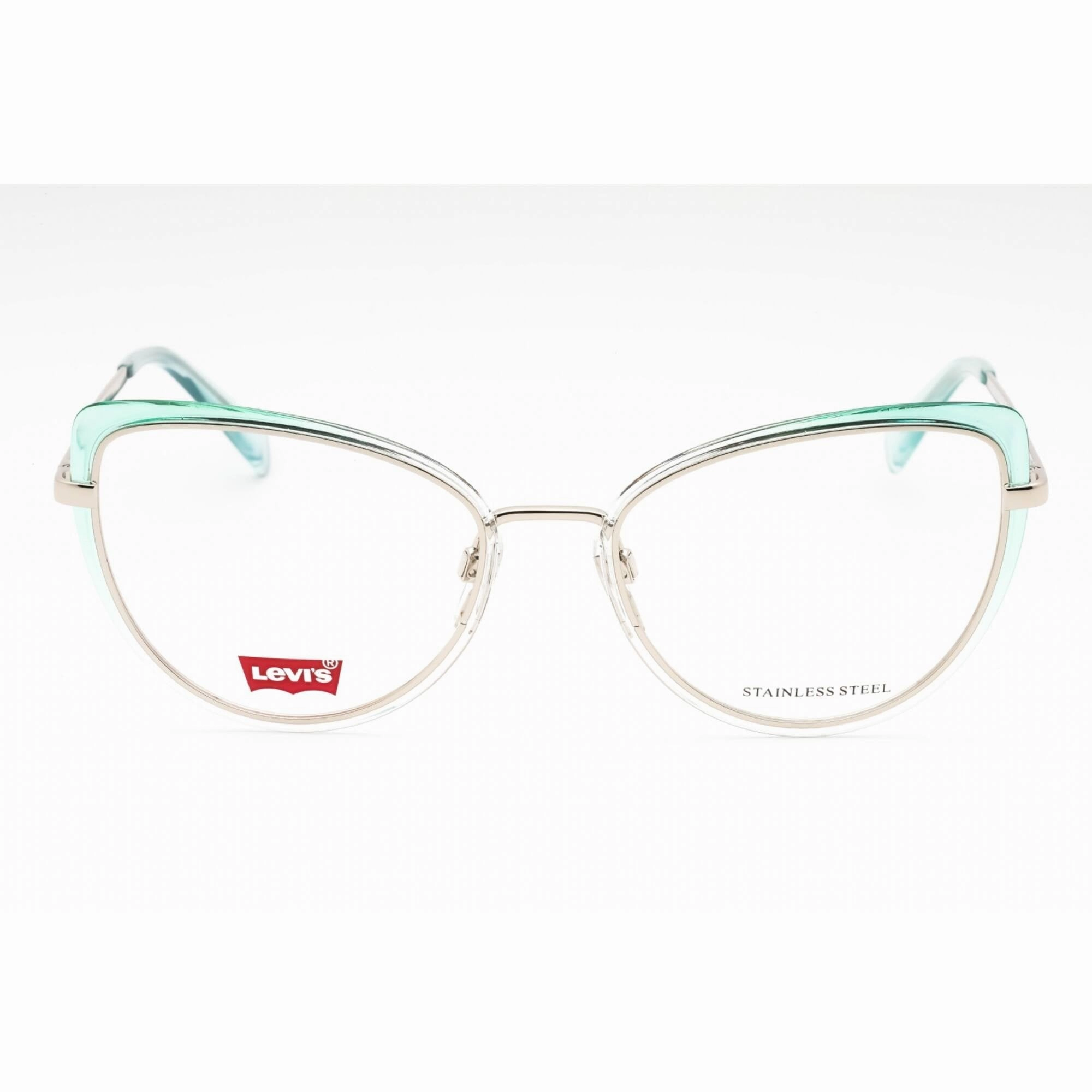 Levi's Women's Eyeglasses - Azure Grey Metal Full Rim Cat Eye Frame | LV 1050 0AS1 00